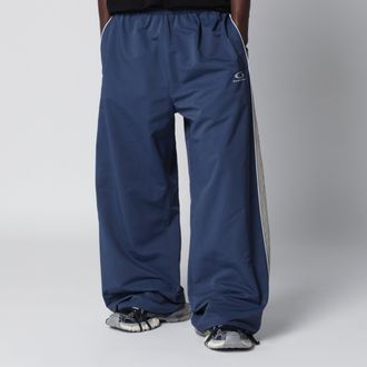 Balenciaga Washed technical satin track pants in marine blue