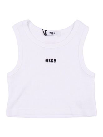 Msgm Canotta Cropped Waffle Ragazza