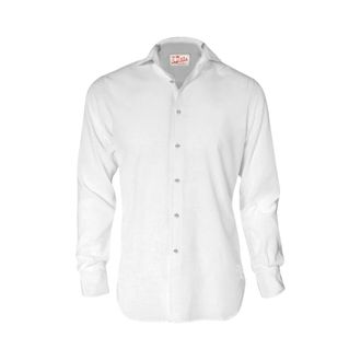 Saint Barth Pamplona Linnen Shirt - Heren - Casual Overhemden - Wit - S - Linnen - Overhemden