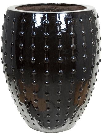 Baq Hochwertiger Xl In-/Outdoor Blumentopf Laos Emperor &oslash; 64 cm/H&ouml;he 80 cm, Schwarz