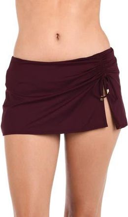 La Blanca Island Goddess Skirted Bikini Bottoms in Dark Cherry at Nordstrom Rack, Size 10