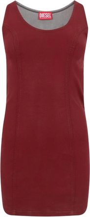 Diesel Mouwloze Aansluitende Jurk - Dames - Jurken - Rood - Maat: XS Katoen