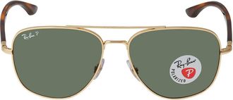 Ray-Ban Polarized Green Classic G-15 Aviator Unisex Sunglasses RB3683 001/58 56