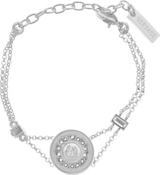 Versace Bright Medusa Crystal Armband - Dames - Armbanden - Wit - ONE Size - Leer - Accessoires