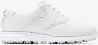 Cole Haan Womens &Oslash;riginalgrand Saddle Golf Shoes In Optic White/silver/white
