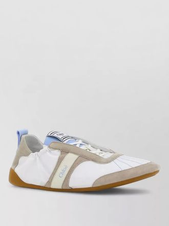 Chlo&eacute; suede and nylon low-top sneakers