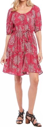 Karen Kane Fable Tiered Short Dress In Fuchsia