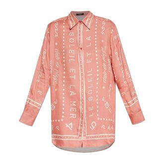 Balmain Shirts, female, Pink, Size: 2XS Printed Shirt