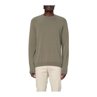 Zanone Round-neck Knitwear, male, Green, 3XL, Crew Neck Long Sleeve Jumper