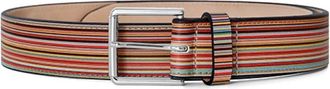 Paul Smith Multicolor gestreepte leren riem - Heren - Riemen - Veelkleurig - 75 CM - Leer - Accessoires