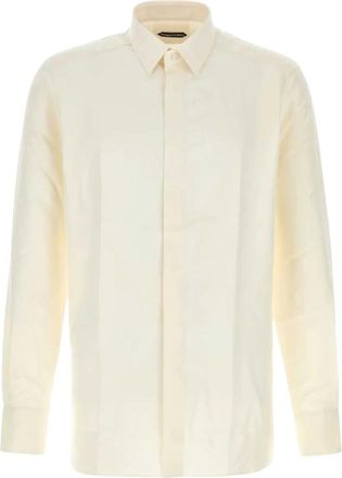 Tom Ford Formal Shirts, male, White, Size: XL Twill Shirt