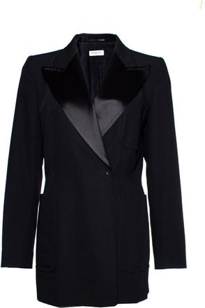Dries Van Noten Black Wool Jacket W/Satin Lapels Size L