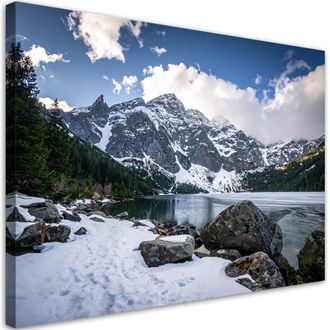 Feeby Impresi&oacute;n De Imagen, Mar Ojo Monta&ntilde;a Paisaje Naturaleza Invierno, 100x70