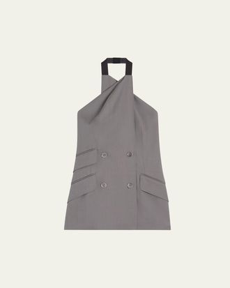 Max Mara Cali Double-Breasted Crisscross Halter Top