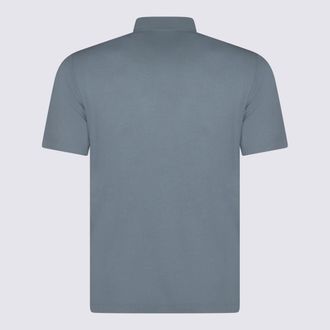Zanone Mens T-Shirts And Polos Light Blue _100 % Co