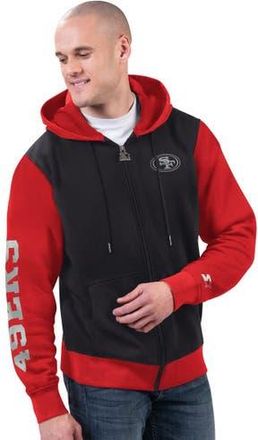 Starter Mens Starter Black/Scarlet San Francisco 49ers Thursday Night Gridiron Full-Zip Hoodie at Nordstrom, Size Large