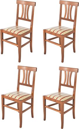 Tommychairs Tommychairs 4 Sillas Artemisia En Haya Nogal Claro Asiento En Tela Lisere