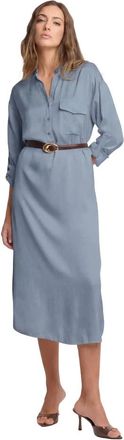 Kocca Chic overhemdjurk tot halverwege de kuit - Dames - Casual kleedjes - Blauw - L - Kleedjes