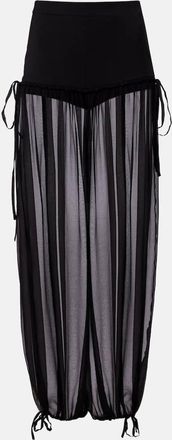 Nensi Dojaka Pantaloni con mesh di seta