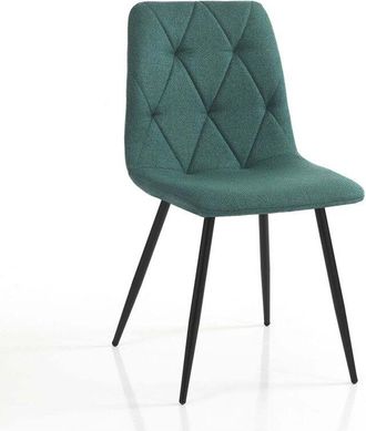 Oresteluchetta Juego De 4 Sillas De Cocina Tapizadas En Tela F&aacute;cil De Limpiar Bells - Verde Oscuro