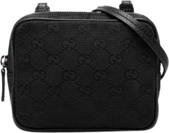 Gucci Pre-owned Cross Body Bags, female, Black, Size: ONE SIZE Pre-owned Vintage Canvas Crossbody Bag