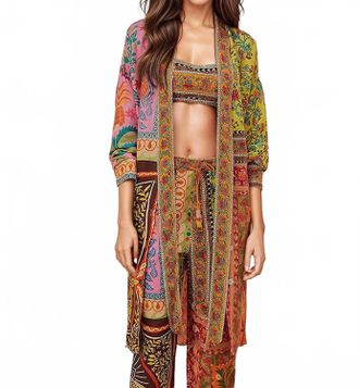 Farm Rio Mixed Scarves Chemise In Multi