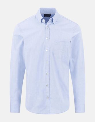 Fynch-Hatton Mens Essential Dobby Stripe Shirt New Breeze - Multi - Size: 46/Regular