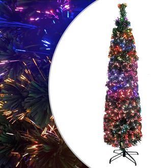 vidaXL Fino &Aacute;rbol De Navidad Artificial Con Soporte De 180 Cm De Fibra &Oacute;ptica