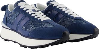Lanvin Womens Bumpr Sneaker Blue Calfskin
