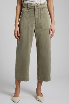 Frame Denim The Ranger Crop Wide Leg Utility Pants in Thyme at Nordstrom, Size 24