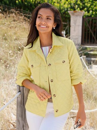 Casual Looks Blusenjacke CASUAL LOOKS, Damen, Gr. 36, zitrone, 100% Polyester, Wattierung:100% Polyester, Jacken Blusenjacke