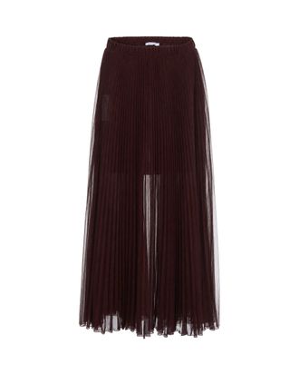 Patrizia Pepe Black Georgette Pleated Maxi Skirt