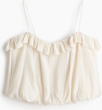 H&M Tr&auml;gertop mit Ballonsaum - Cremefarben