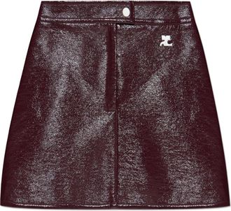 Courr&egrave;ges Korte rok - Dames - Korte rokken - Rood - S - Leer - Rokken
