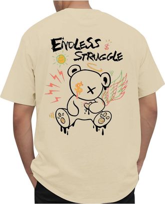 Generic Mens Short Sleeved T Shirts Bear Printed T Shirts Graphic Tees Shirt Mens Graphic Printed Tshirts Casual Short Sleeve Tshirt for Men Summer, Streetwea