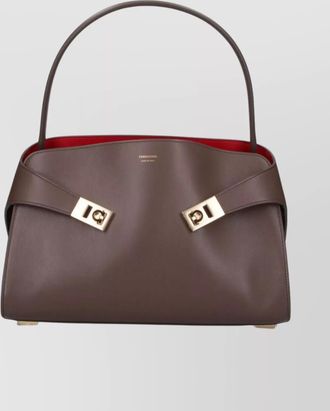 Ferragamo gancini leather shoulder bag