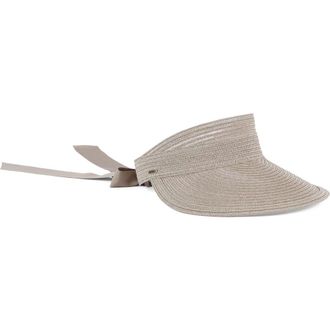 Eugenia Kim Ricky Packable Straw Visor in Khaki at Nordstrom