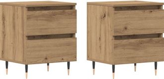 vidaXL Vidaxl - Bedside Cabinet with Drawer 2 pcs Artisan oak 40 x 35 x 50 cm