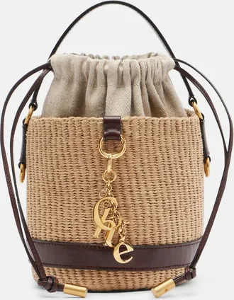 Chlo&eacute; Chlo&eacute; Small leather-trimmed basket bag