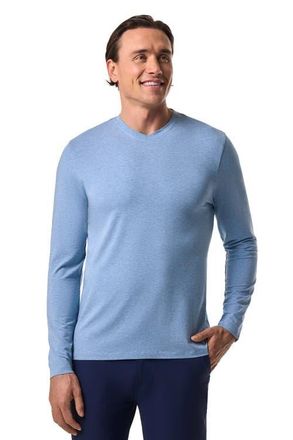 Coolibar Mens V-Neck Long Sleeve T-Shirt - UPF 50+ Sun Protection - Morada in Light Blue Heather at Nordstrom, Size Xx-Large
