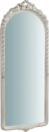 Biscottini International Specchio Specchiera Da Parete E Appendere Verticale/orizzontale In Legno Finitura Bianco Anticato L34xpr5xh87 Cm Made In Italy
