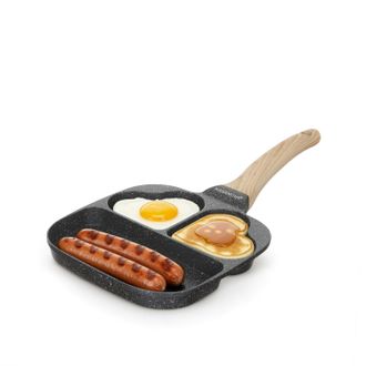 KASANOVA Padella 2 scomparti cuore e grill Mini Mania grigia