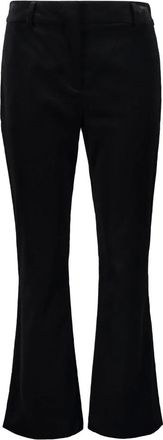 Cedric Charlier Velvet Trousers - female - C&eacute;dric Charlier - Wide Trousers - Black - XS - Trousers