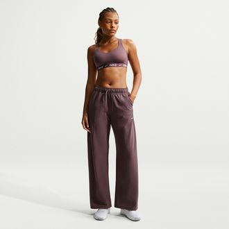 Nike Womens One Dri-FIT Woven Wide-Leg Pants in Purple | IQ0342-502