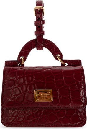 Dolce & Gabbana Leren Kaarthouder met Logo - Dames - Portefeuilles - Rood - ONE Size - Leer - Accessoires