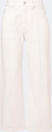 Brunello Cucinelli Pantalones anchos de algod&oacute;n de tiro medio