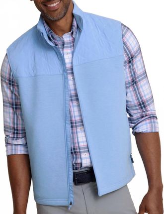 Southern Tide Waterfront Quilted Vest In Ocean Channel