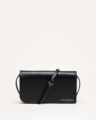 Want Les Essentiels Arch Smooth Leather Wallet On Strap in Black at Nordstrom