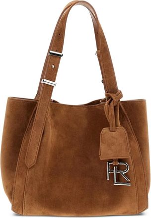 Ralph Lauren Collection Borsa tote in pelle scamosciata con fibbia - Marrone