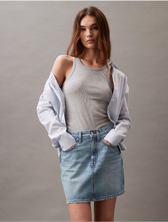 Calvin Klein Jeans Calvin Klein Womens Cotton Contour Rib Tank - Grey - XS
